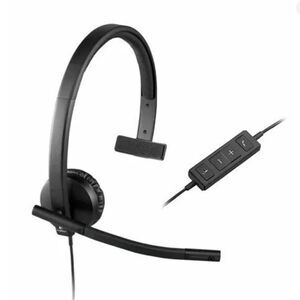 Logitech H570e Mono Black Monaural Over the Head Wired Headset